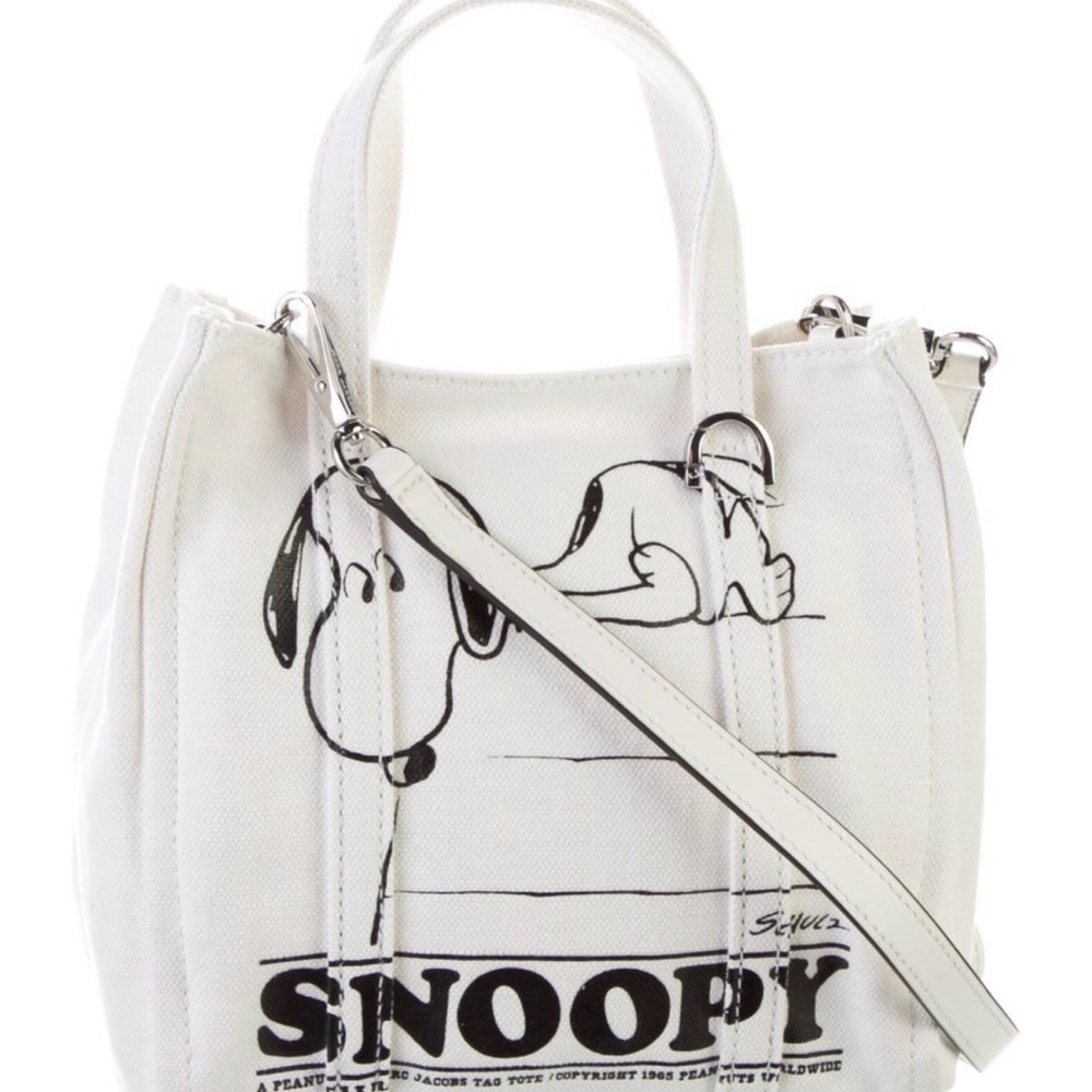 MARC JACOBS x PEANUTS Snoopy Tote Bag Medium 2 Way Open Top Japan Exclusive - Picture 4 of 17